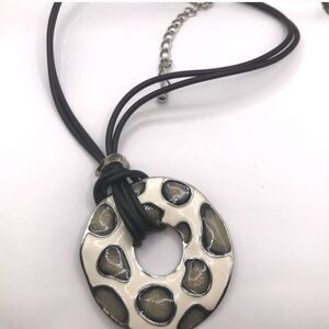 Chico's Black and Silver Pendant Necklace